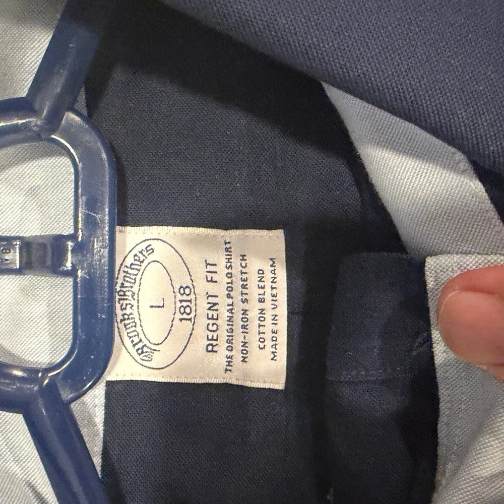 Brooks Brothers Navy Blue Short Sleeve Button-Down Shirt - Picture 2 of 3